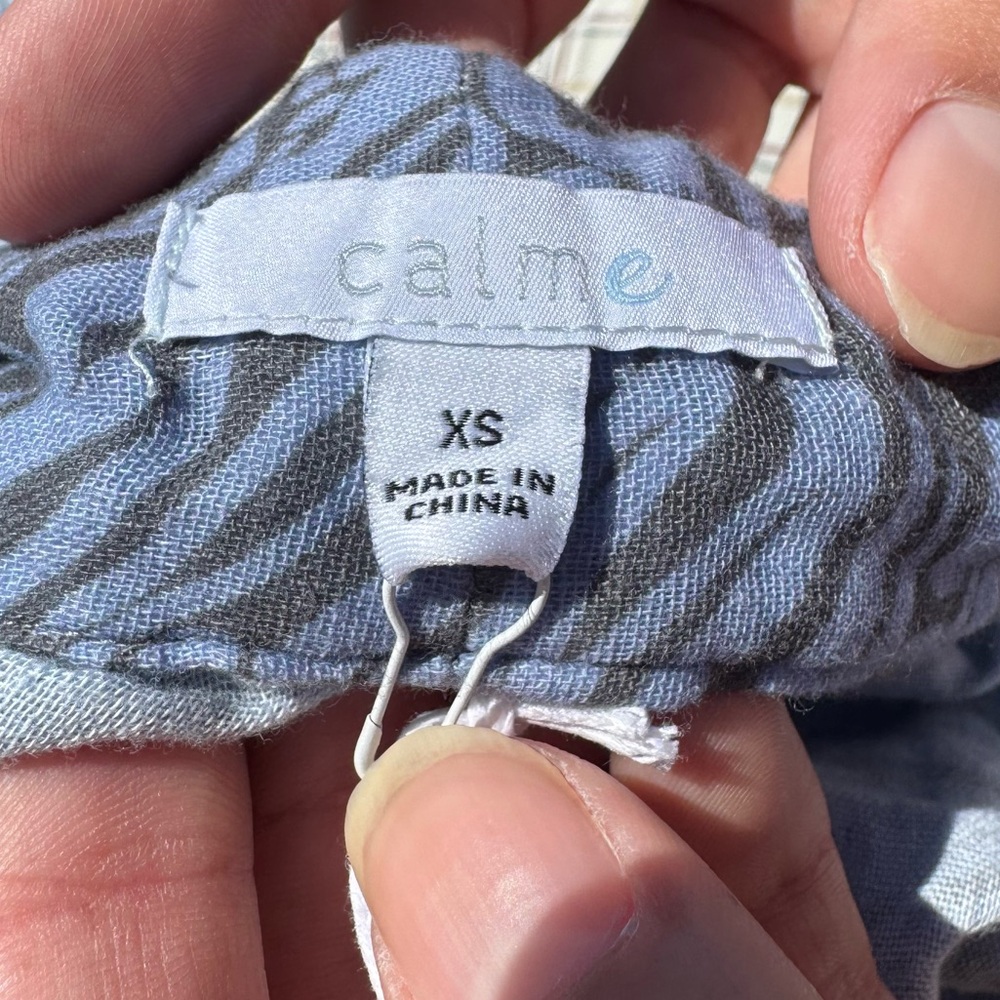 SOLD ELSEWHERE NWT Calme by Johnny Was blue patterned thigh length kimono / XS - Picture 13 of 14